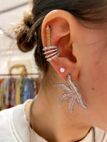 Load image into Gallery viewer, Taşlı Rodium Kıkırdak Küpe