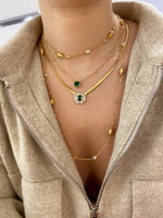 Load image into Gallery viewer, Yeşil Taşlı İtalyan Kolye