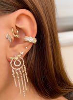 Load image into Gallery viewer, Pembe Taşlı Baykuş Küpe