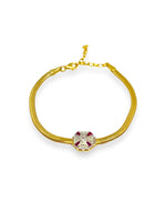 Load image into Gallery viewer, Pembe Taşlı İtalyan Zincir Bileklik