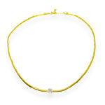 Load image into Gallery viewer, Tek Taşlı Yassı Kolye