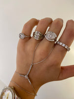 Load image into Gallery viewer, 3 Taşlı Üçgen Yüzük