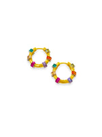 Load image into Gallery viewer, Renkli Taşlı Halka Küpe