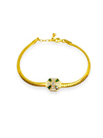 Load image into Gallery viewer, Yeşil Taşlı İtalyan Zincir Bileklik