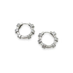 Load image into Gallery viewer, Beyaz Taşlı Halka Küpe