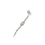 Load image into Gallery viewer, Oval Taşlı Üçgen Tek Sallantılı Küpe