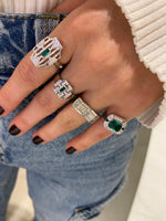 Load image into Gallery viewer, Yeşil Taşlı Büyük Yüzük