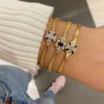 Load image into Gallery viewer, Pembe Taşlı İtalyan Zincir Bileklik