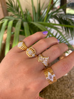 Load image into Gallery viewer, Taşlı Kalın Kafes Yüzük