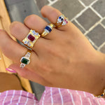 Load image into Gallery viewer, Dark Blue Serçe Yüzük