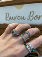 Load image into Gallery viewer, Couple Green Diamond Yüzük