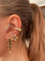 Load image into Gallery viewer, Çift Renk Yıldız Küpe