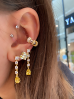 Load image into Gallery viewer, 5 Taşlı Yuvarlak Kıkırdak Küpe