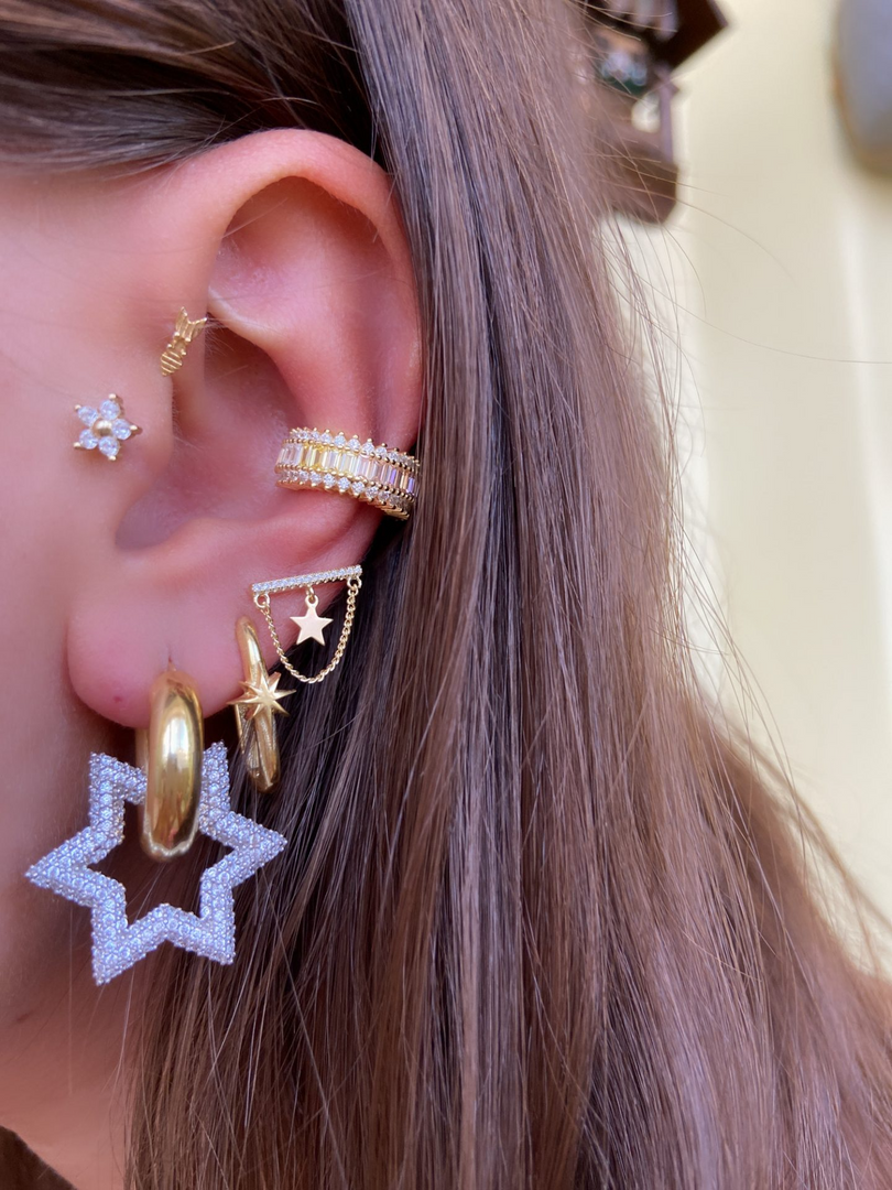 Taşlı Kıkrdak Küpe