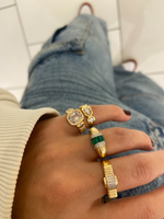 Load image into Gallery viewer, Yeşil Taşlı Gold Yüzük