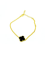 Load image into Gallery viewer, Tekli Yonca Bileklik Siyah