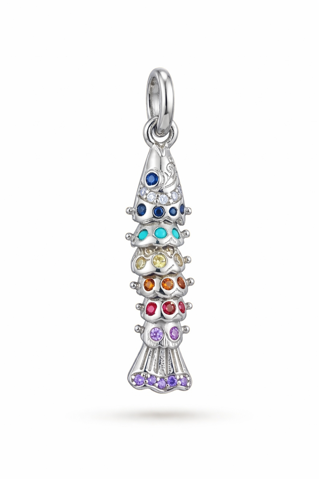 Renkli Taşlı Balık Charm