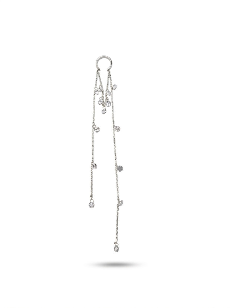 Silver Sallantılı Kıkırdak Küpe