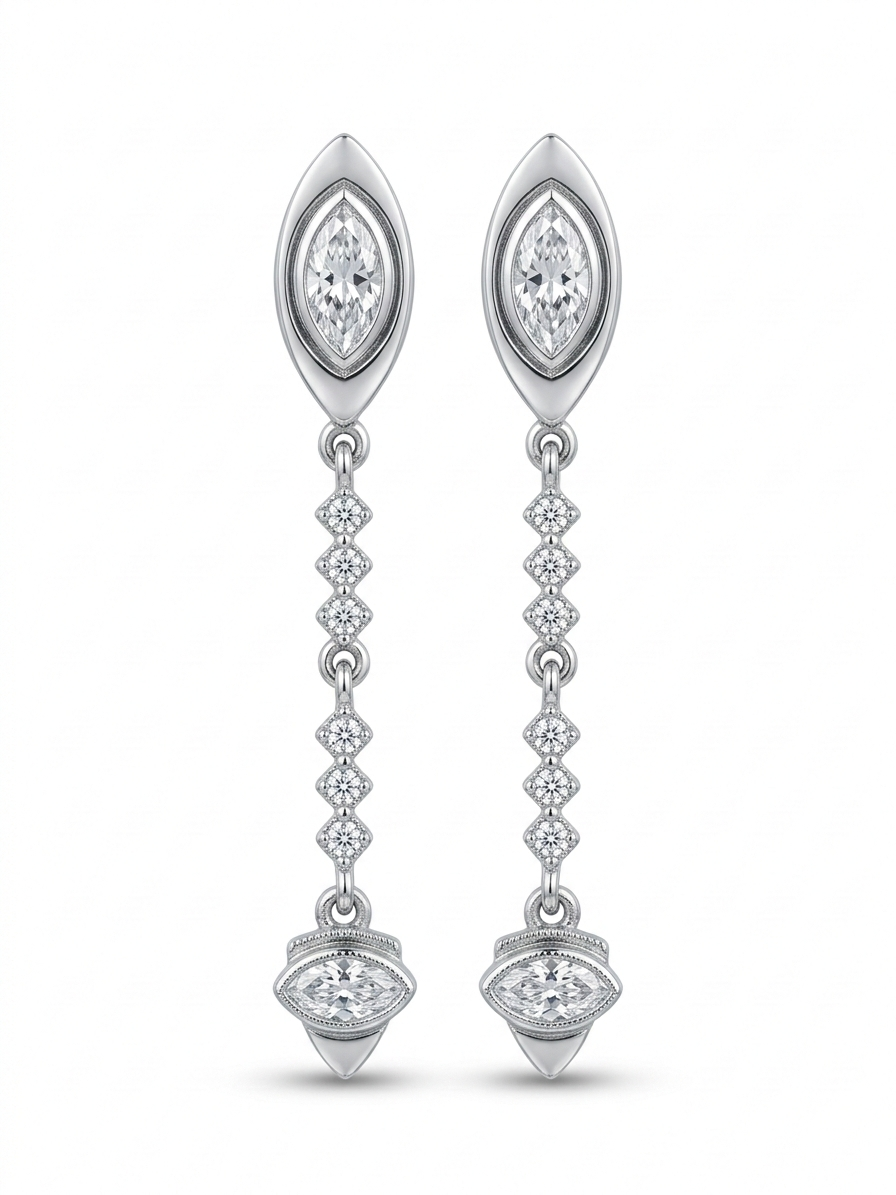 Gözlü Çift Sallantı Küpe