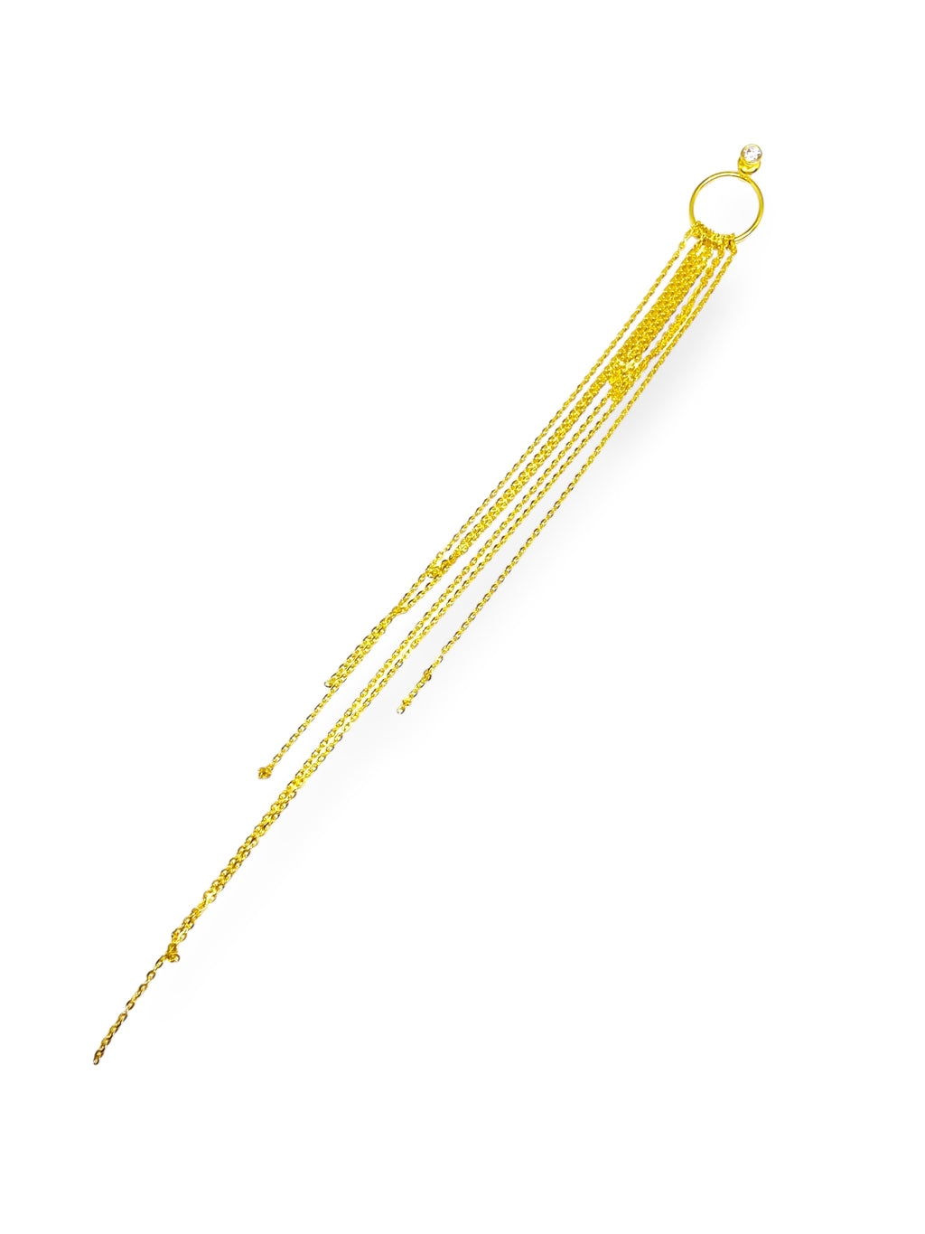 Single Stone Chain Earrings