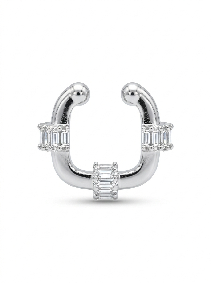 Baget Taşlı Kare Kıkırdak Küpe