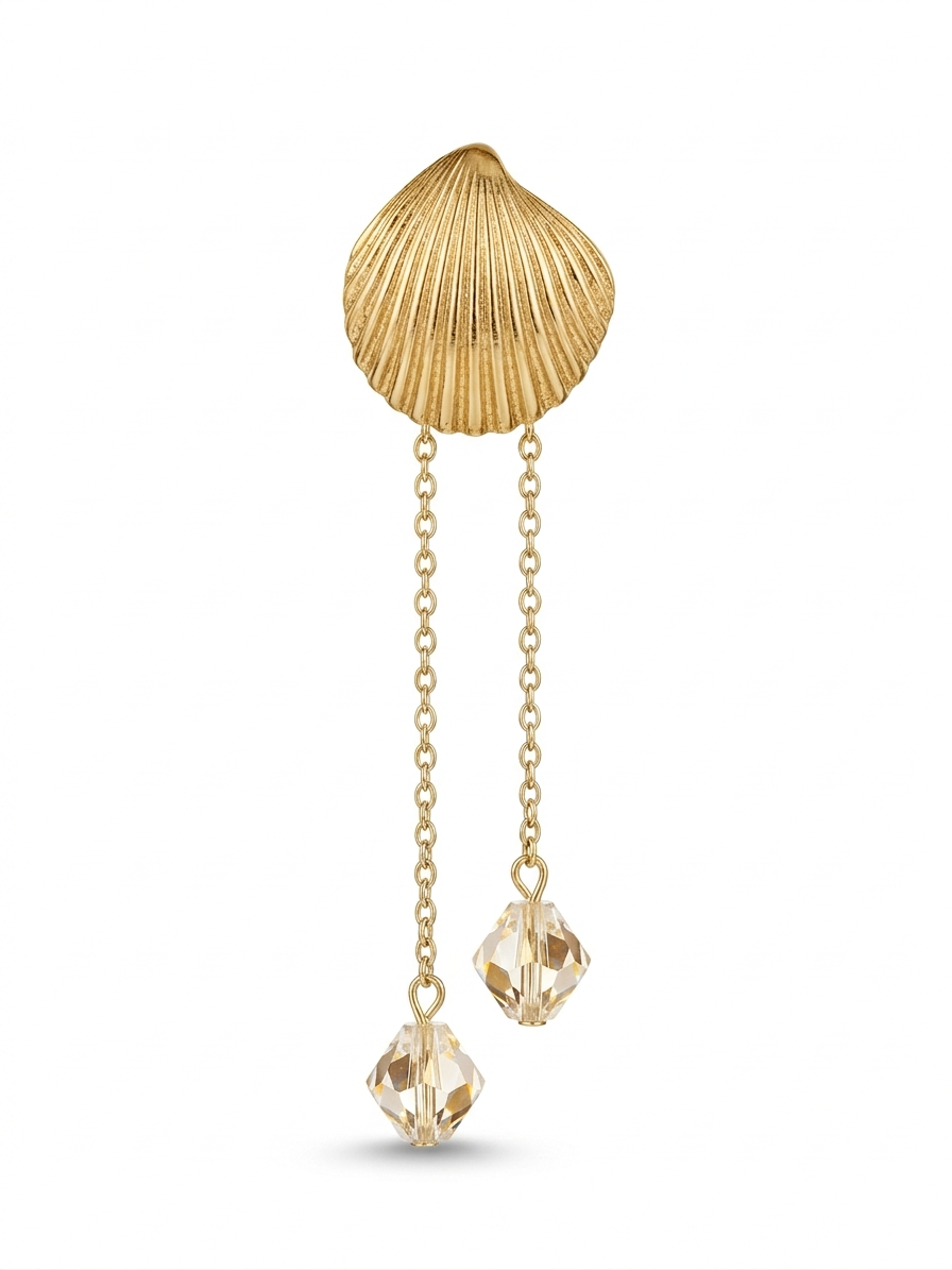 İstiridye Gold Küpe