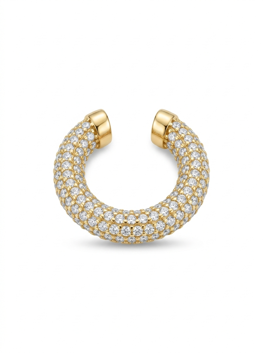 Full Taşlı Büyük Kıkırdak Küpe