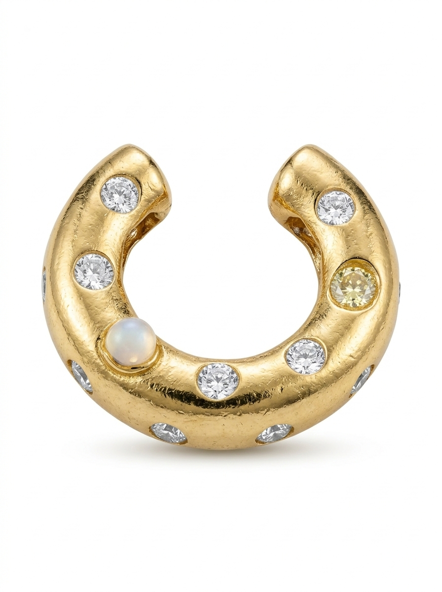 İncili Taşlı Kıkırdak Küpe