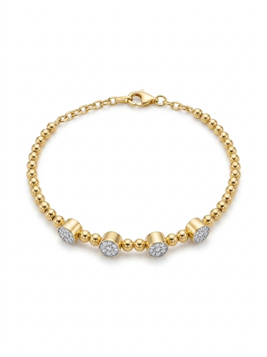 Topçuk 4 Taş Bileklik