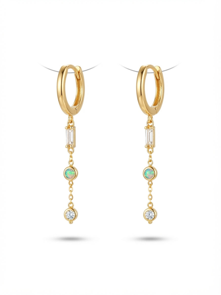 Sallantılı Opal Küpe