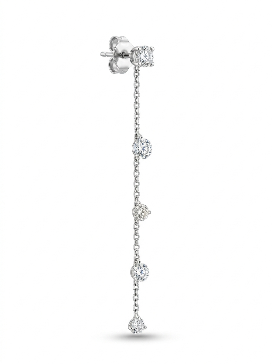 Tek Sallantı Kristal Küpe