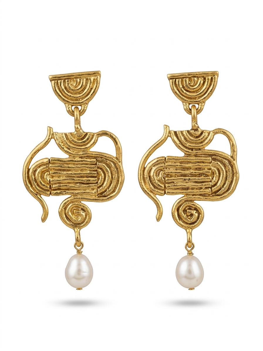 İnci Detay Halo Küpe