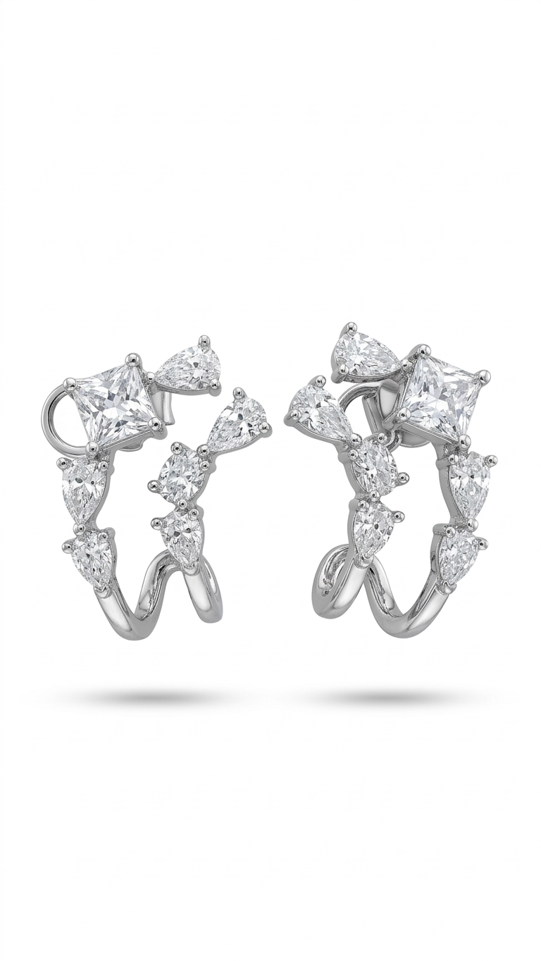 İthal Mozanit Taşlı Küpe