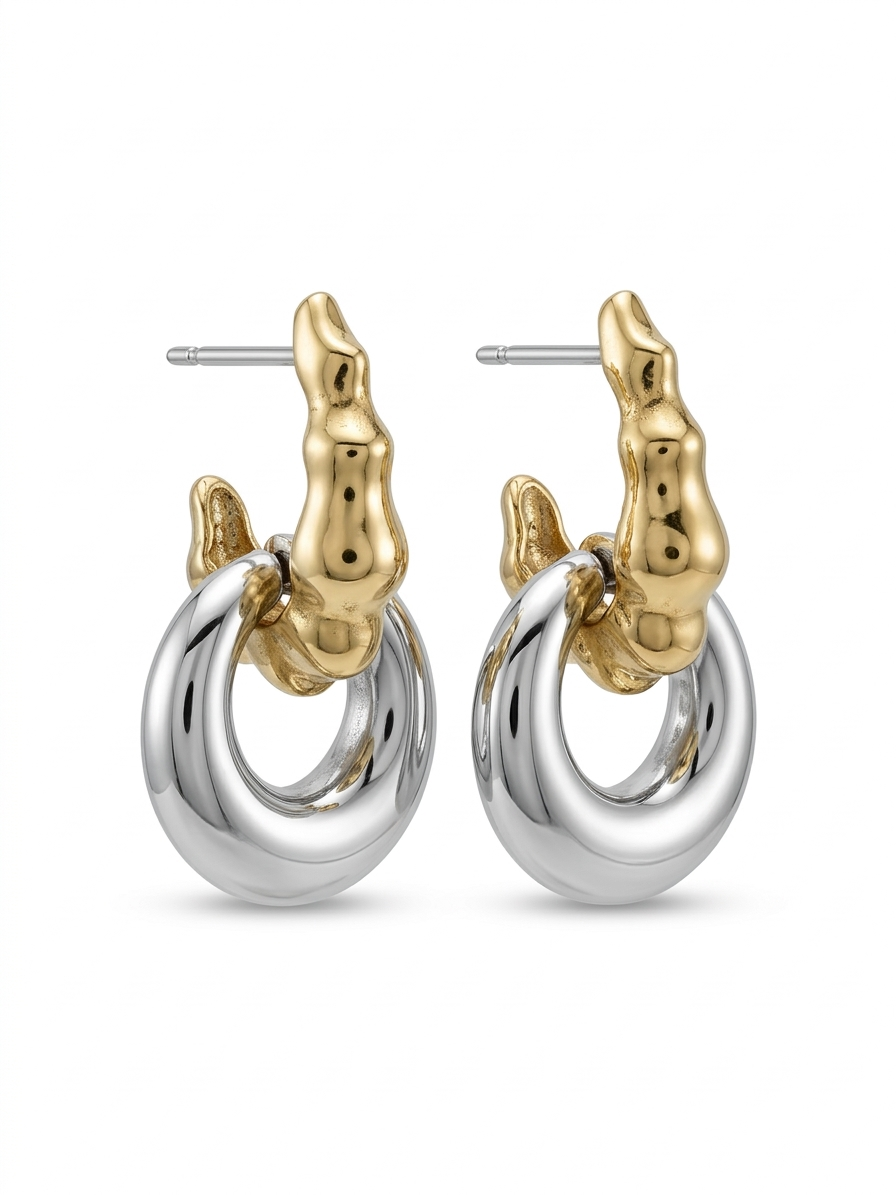 Gold Detaylı Halkalı Küpe