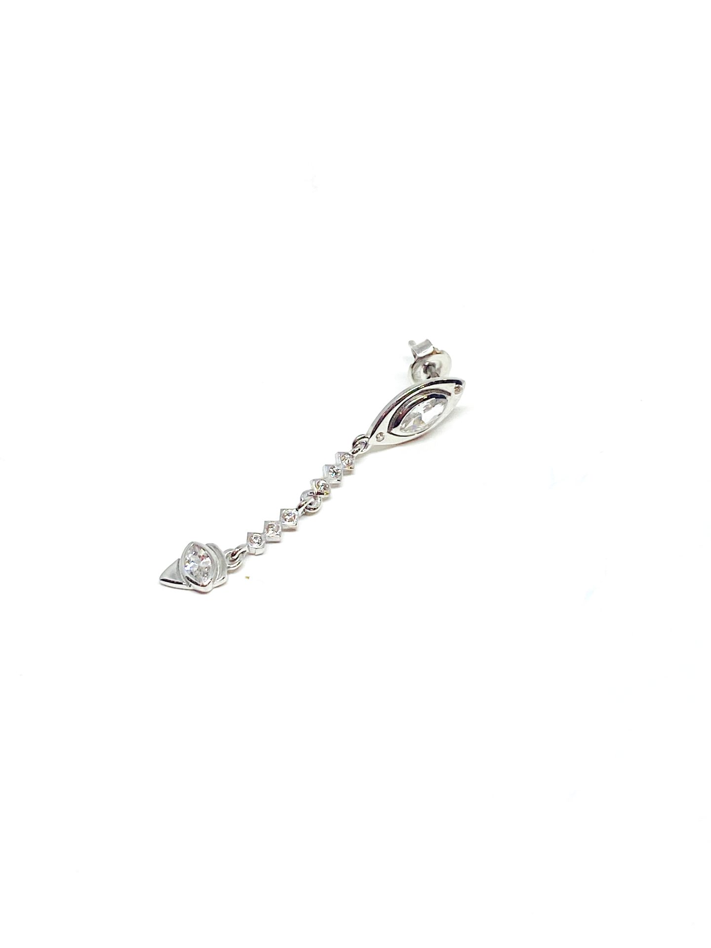 Single Dangle Earring with Oval Stone